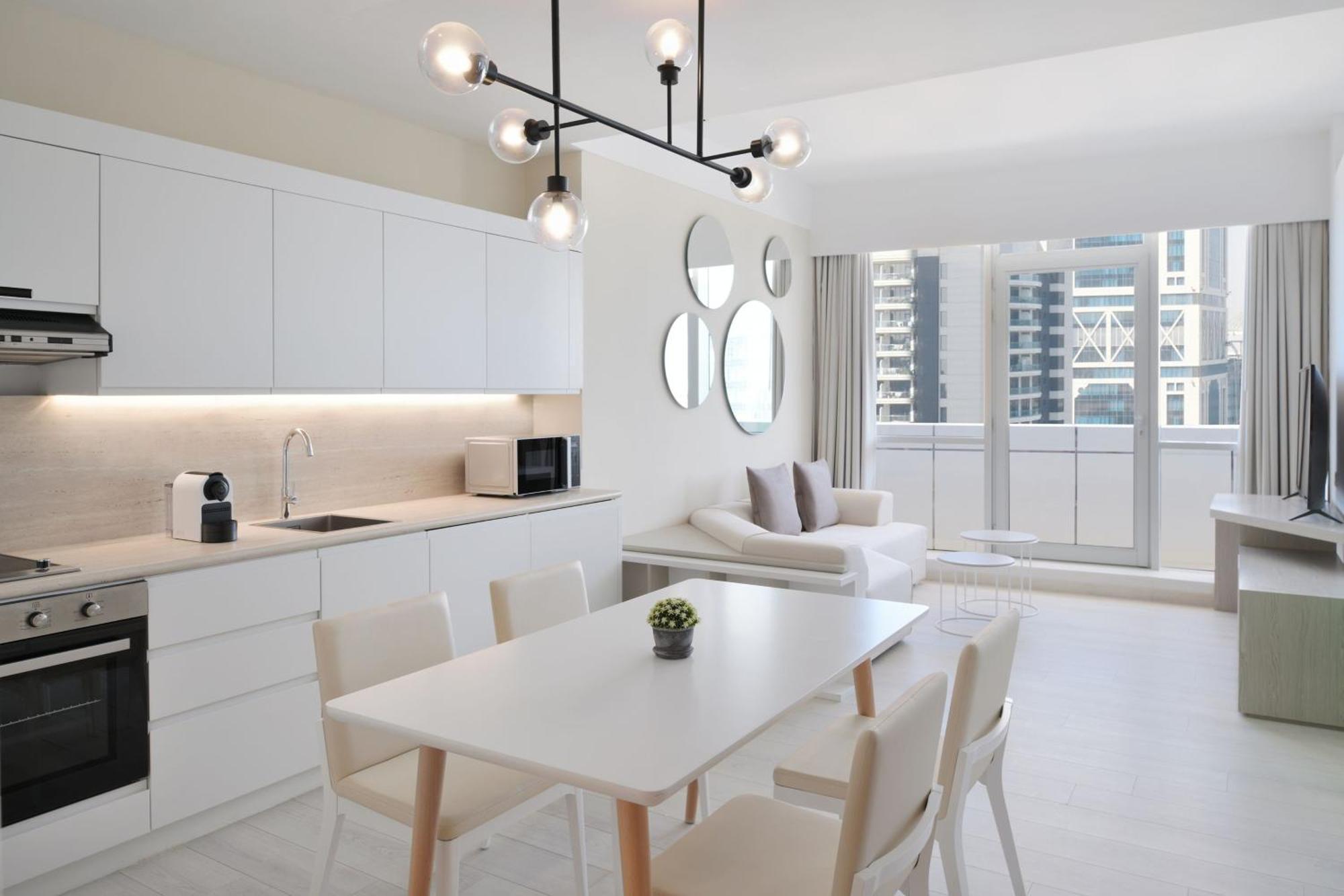 Element By Westin West Bay Doha Hotell Exteriör bild A 3D rendering of a kitchen